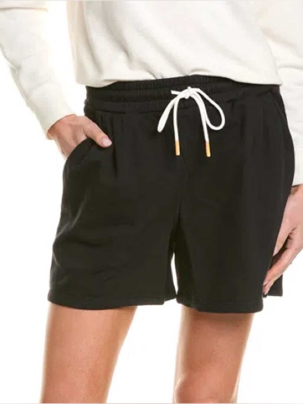 Monrow flared black sweat shorts size L